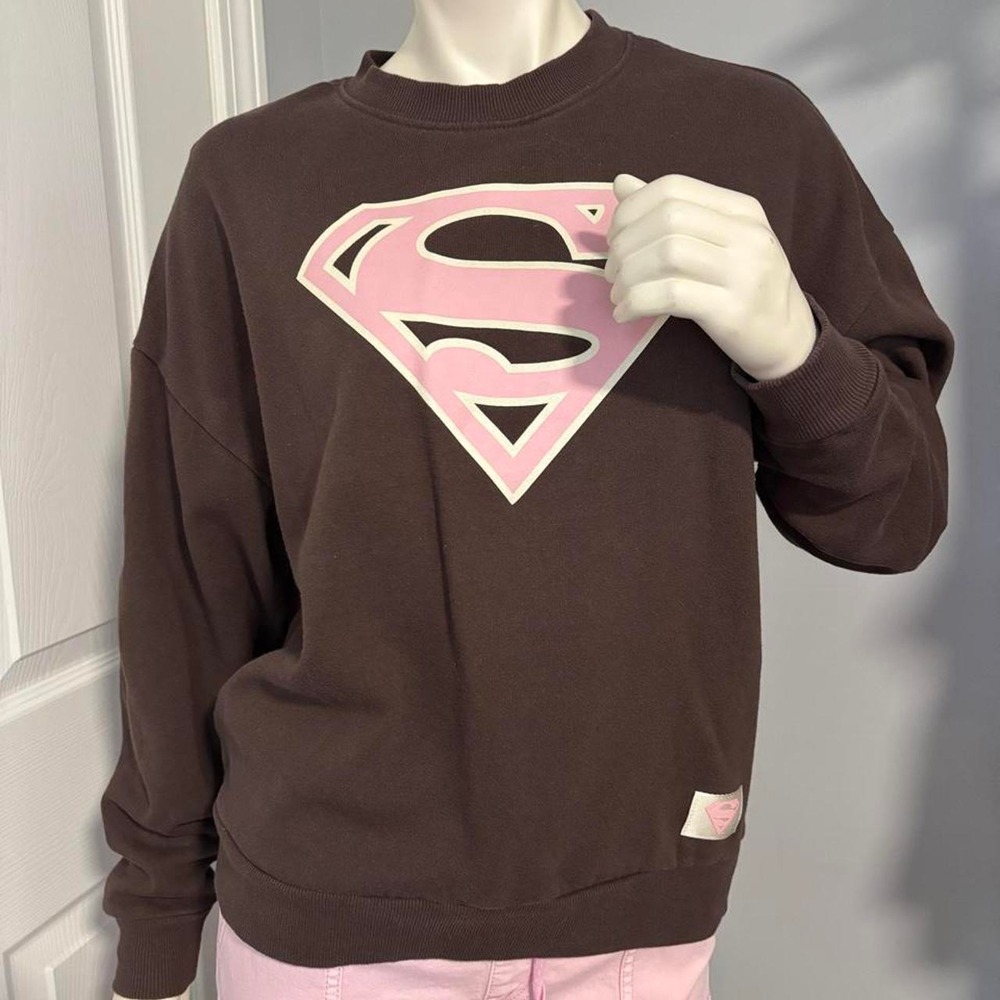 Brown & Pink DC Comics Crewneck Superman Sweatshirt